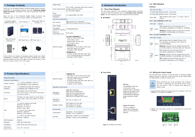 Image de la première page du manuel de l'appareil IGT-805AT