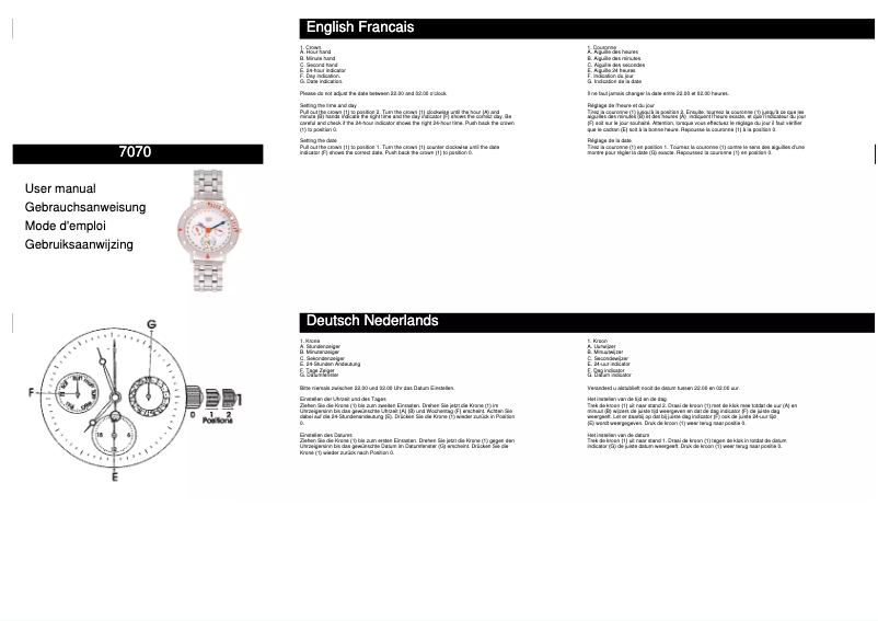 Page 1 de la notice Manuel utilisateur Davis 7070