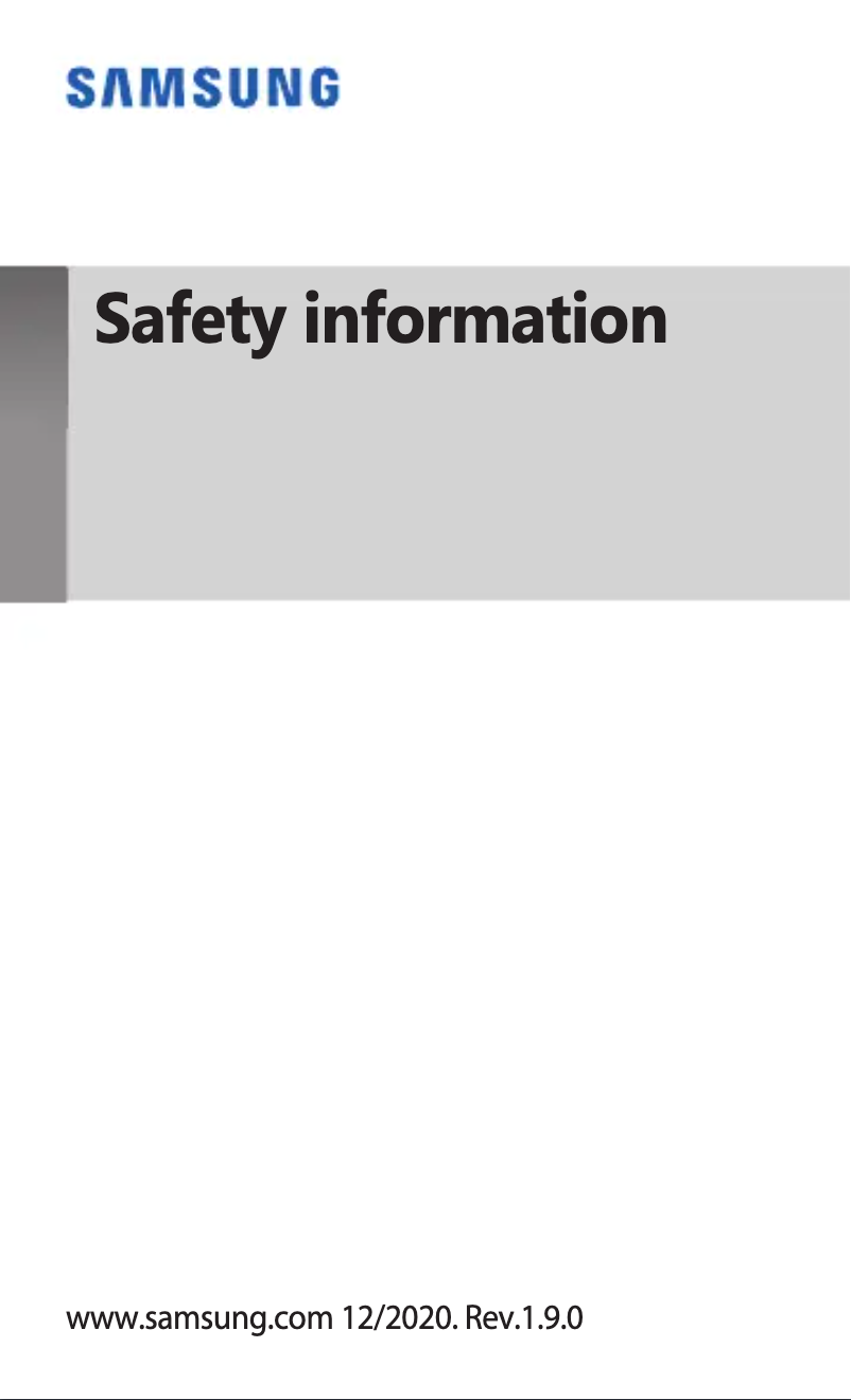 Page n°1 - Instructions de sécurité Samsung Galaxy S10