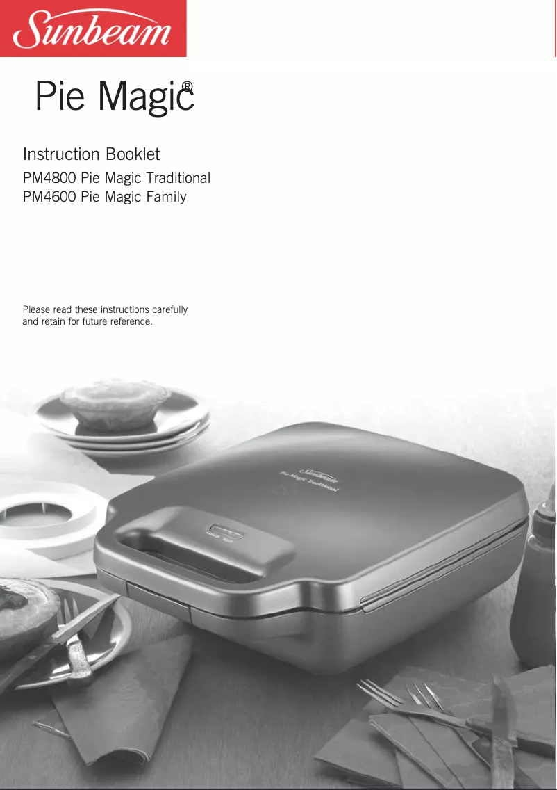 Page 1 de la notice Manuel utilisateur Sunbeam Pie Magic Family PM4600