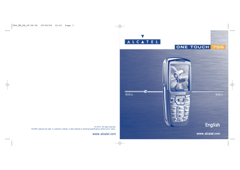 Image de la première page du manuel de l'appareil One Touch 756