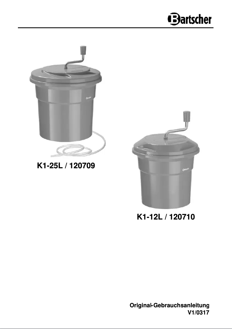 Page 1 de la notice Manuel utilisateur Bartscher K1-12L
