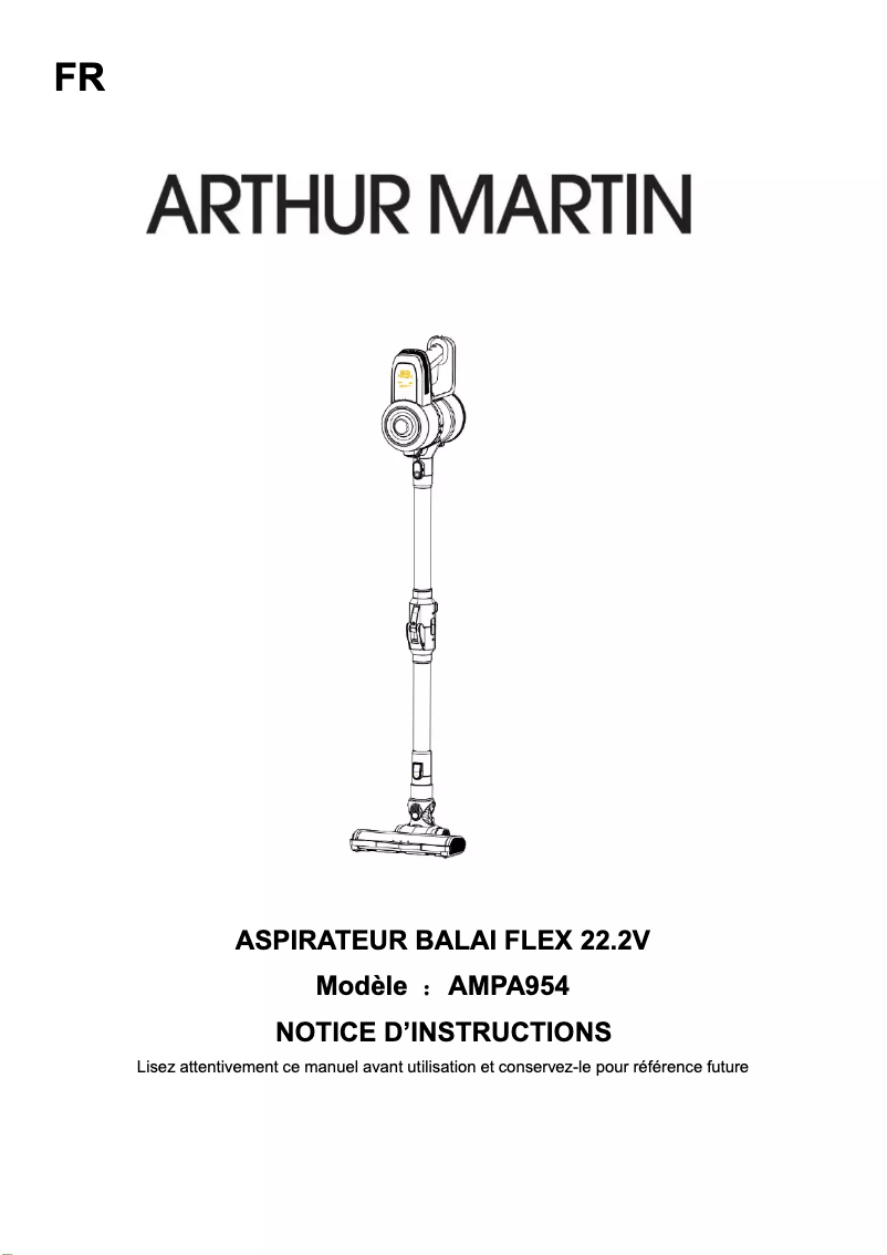 Page 1 de la notice Manuel utilisateur Arthur Martin AMPA954