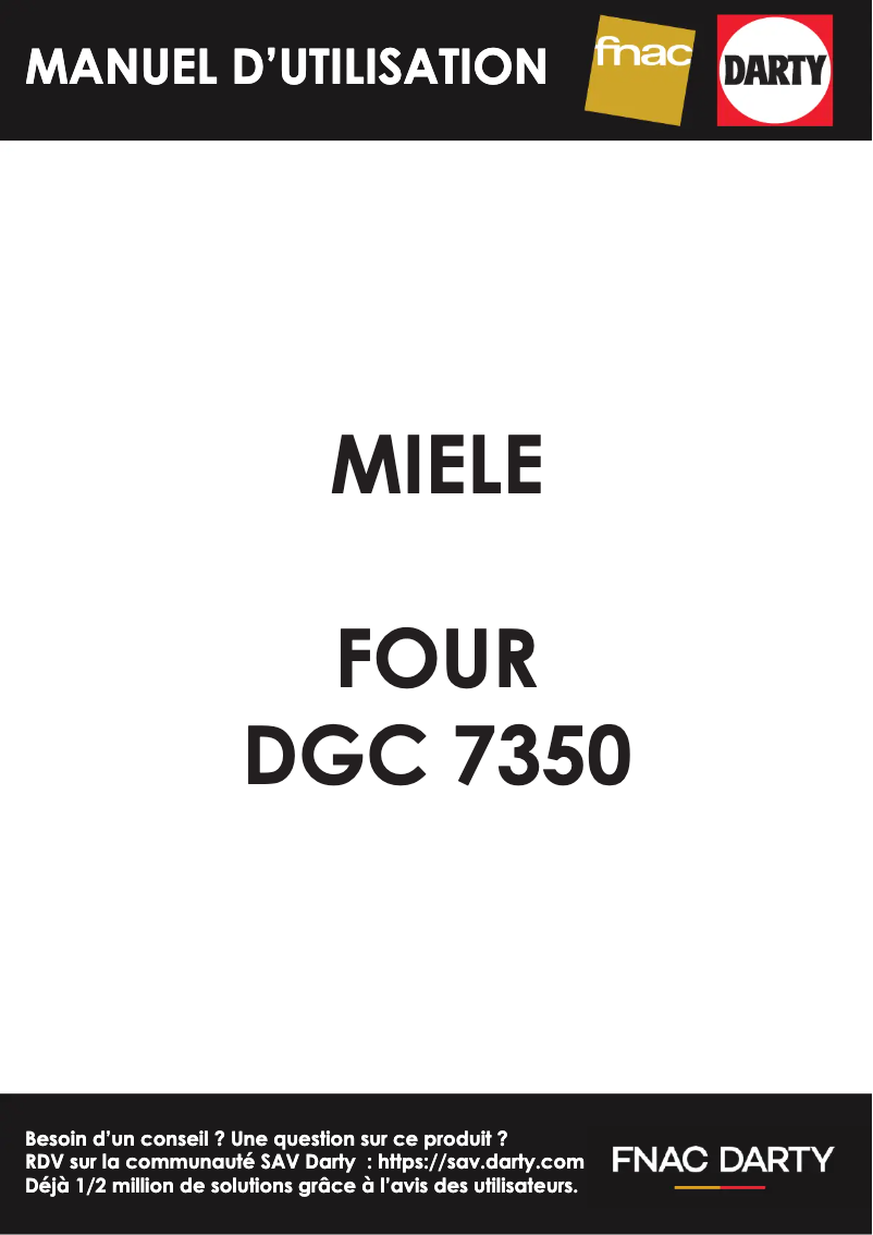 Page 1 de la notice Manuel utilisateur Miele DGC 7350