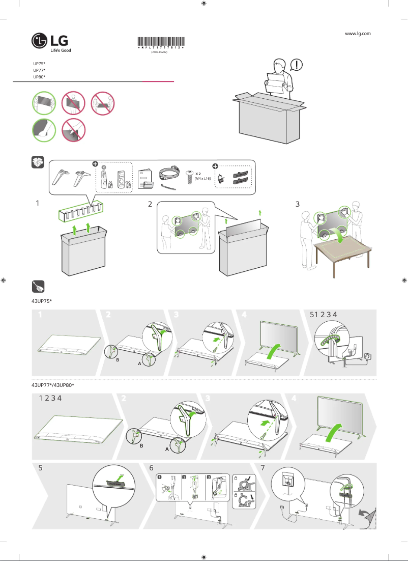 Imagen de la primera página del manual del dispositivo 43UP8000PTB