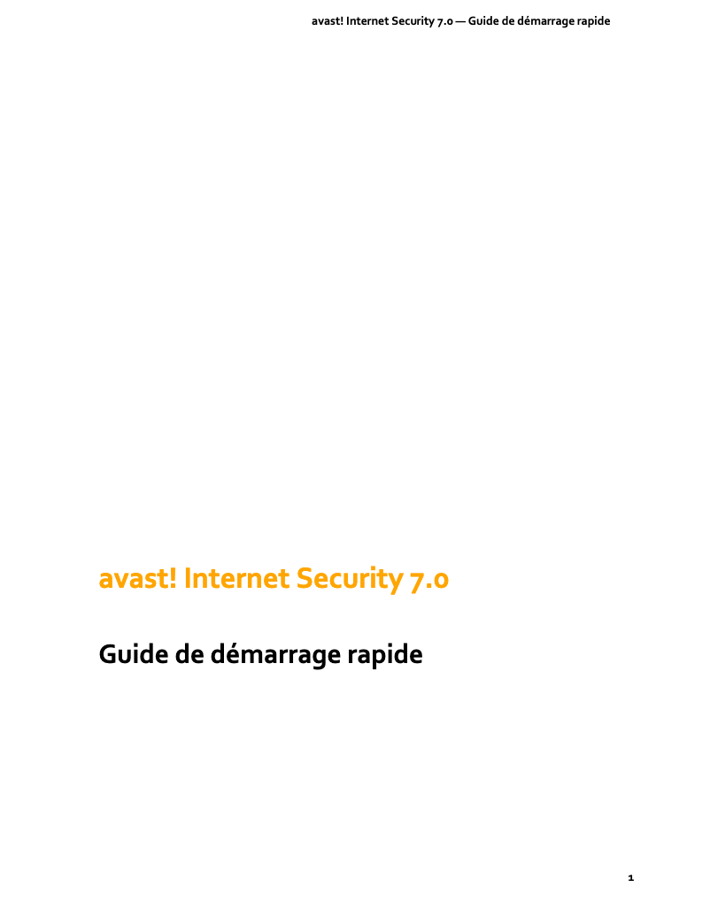 Image de la première page du manuel de l'appareil Internet Security 7.0
