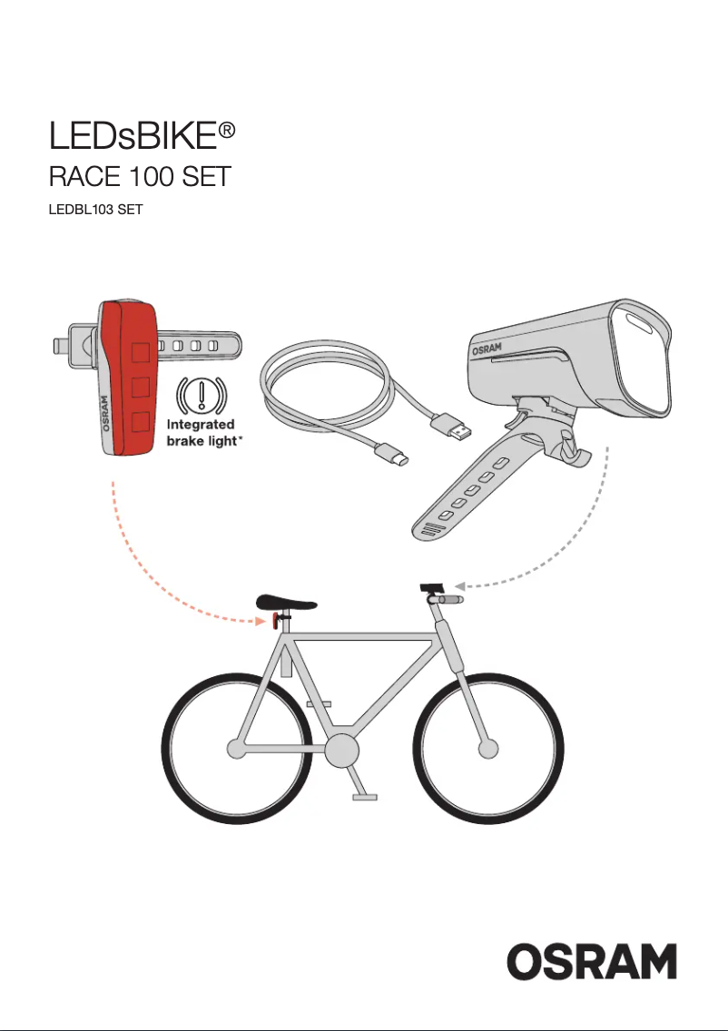 Page n°1 - Instructions / montage Osram LEDsBIKE RACE 100 SET