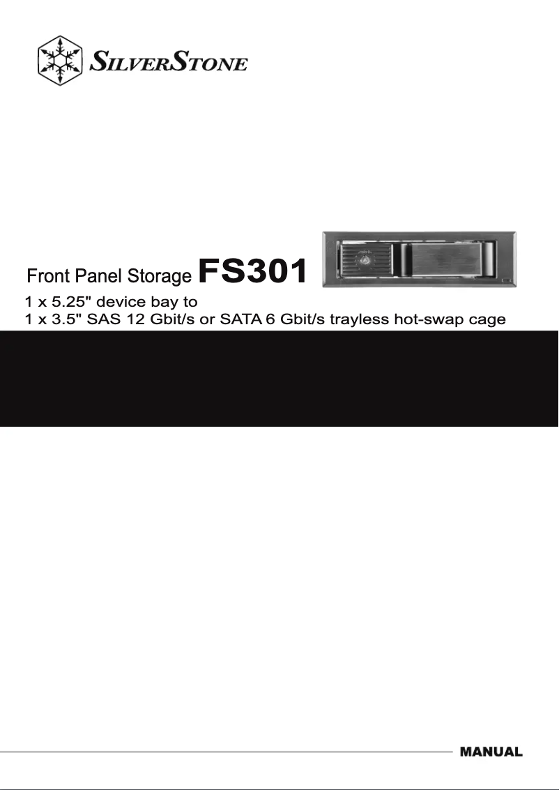 Page n°1 - Manuel utilisateur Silverstone Front Panel Storage FS301