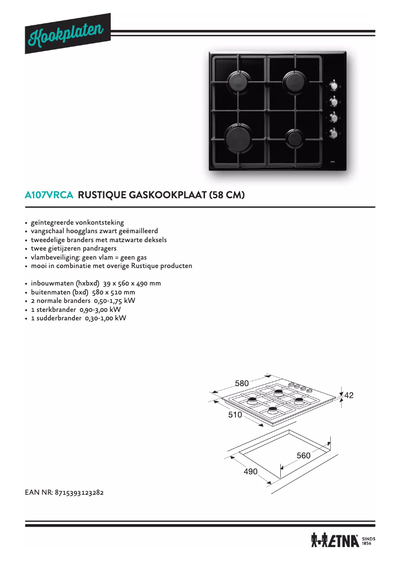 Image de la première page du manuel de l'appareil A107VRCA