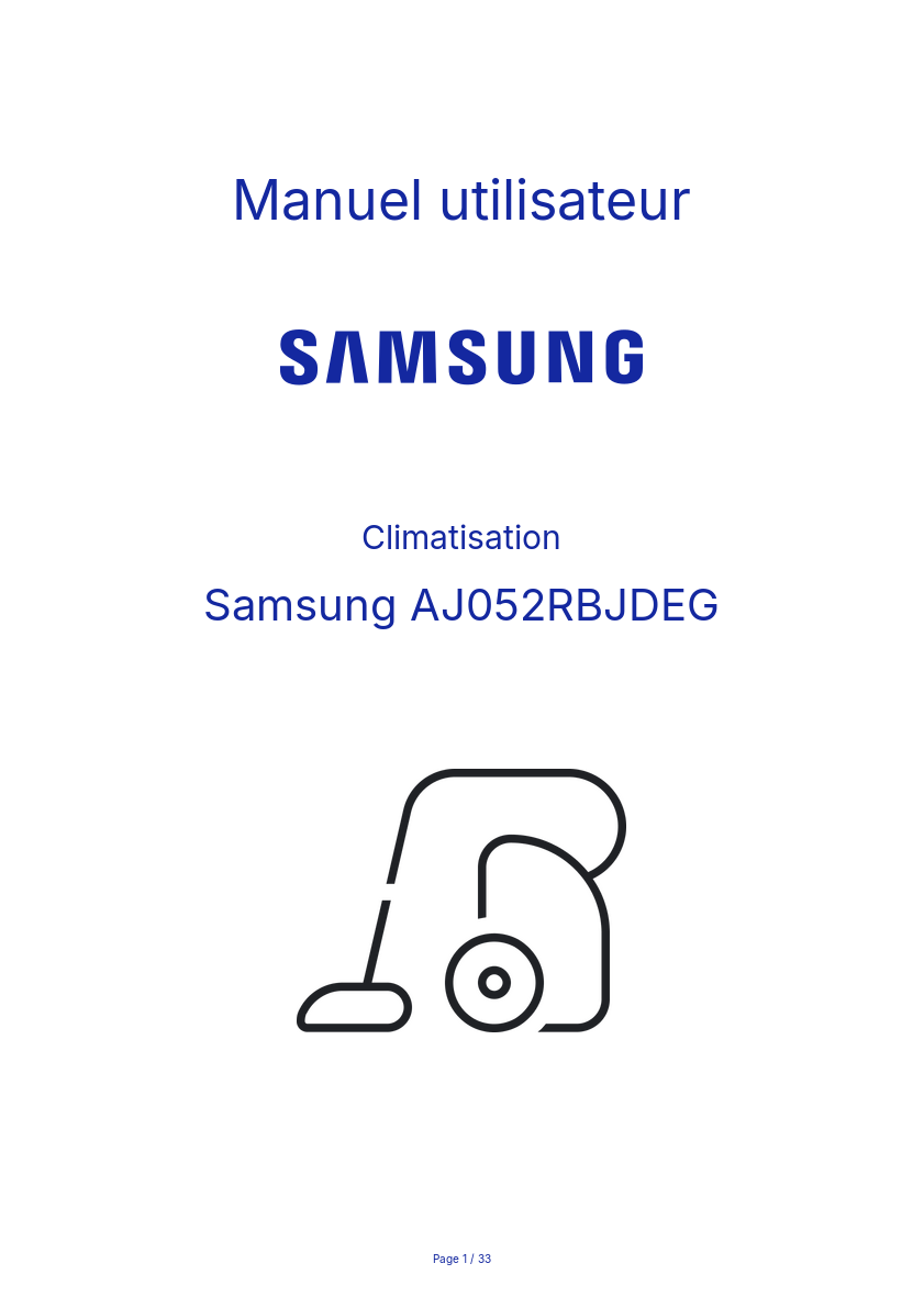 Page n°1 - Manuel utilisateur Samsung AJ052RBJDEG