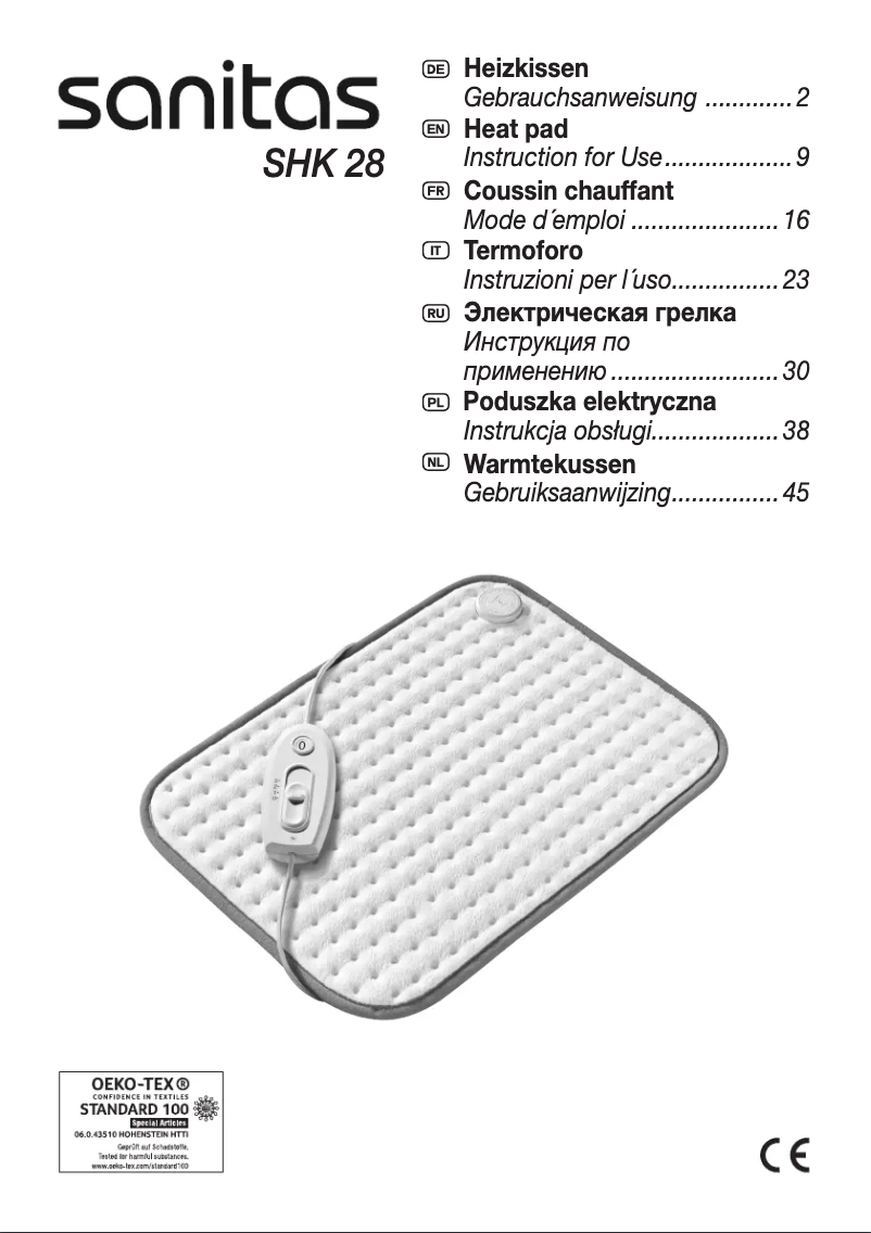 Page 1 de la notice Manuel utilisateur Sanitas SHK 28