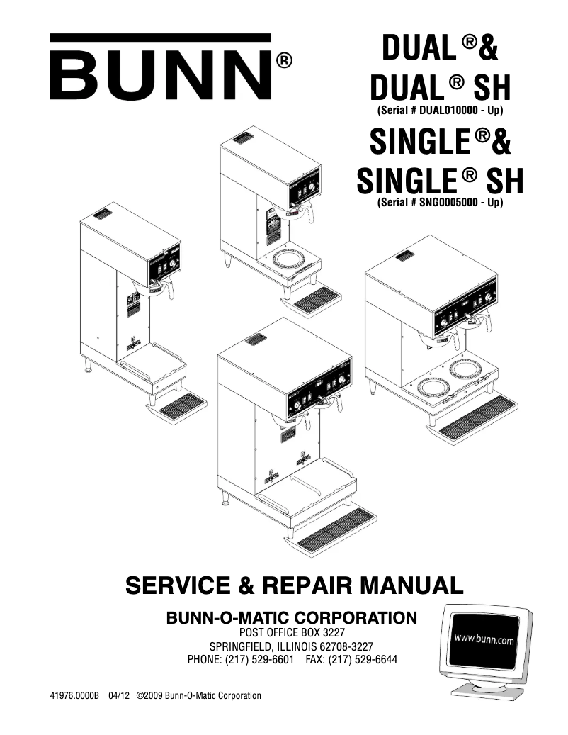 Page 1 de la notice Manuel utilisateur Bunn Dual