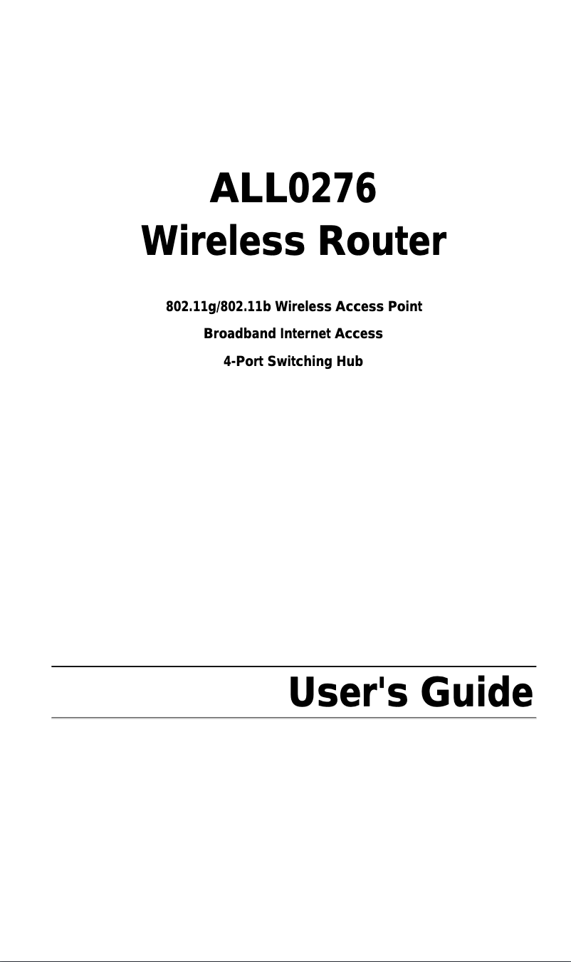 Page 1 de la notice Manuel utilisateur Allnet ALL0276