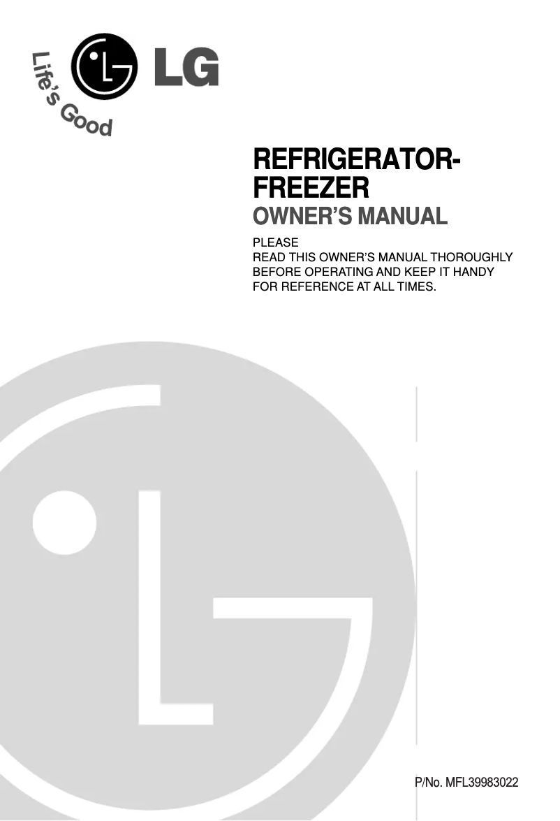 Page n°1 - Manuel utilisateur LG GN-422FW