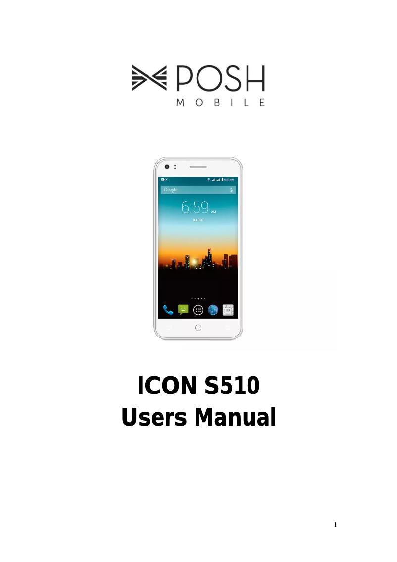 Page n°1 - Manuel utilisateur Posh Mobile Icon S510