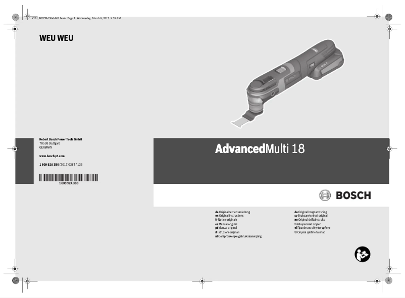 Page n°1 - Manuel utilisateur Bosch AdvancedMulti 18