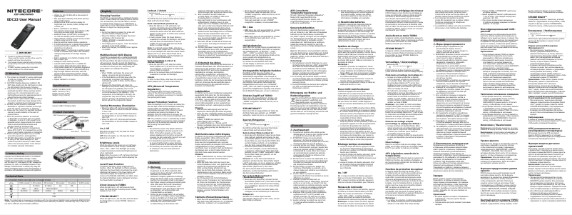 Page n°1 - Manuel utilisateur Nitecore EDC23