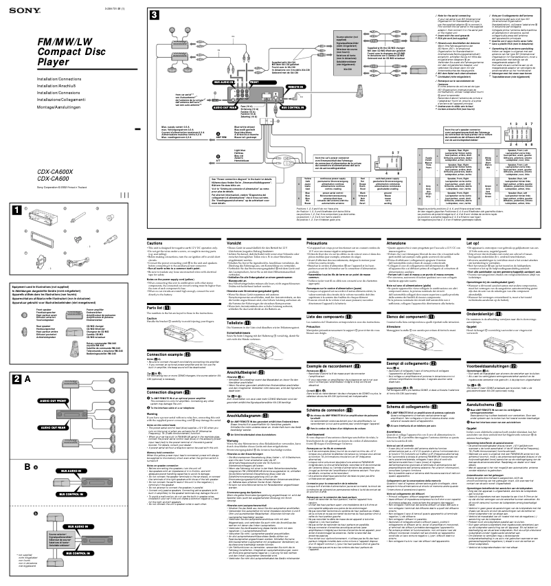 Image de la première page du manuel de l'appareil CDX-CA600