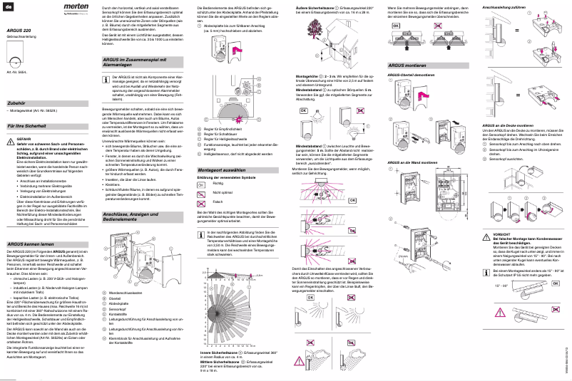 First page image of the manual for ARGUS 220