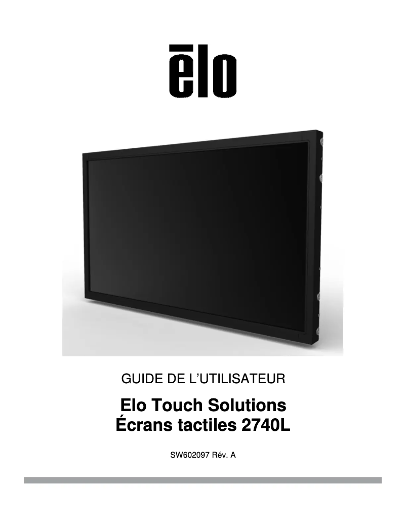 Page n°1 - Manuel utilisateur Elo 2740L