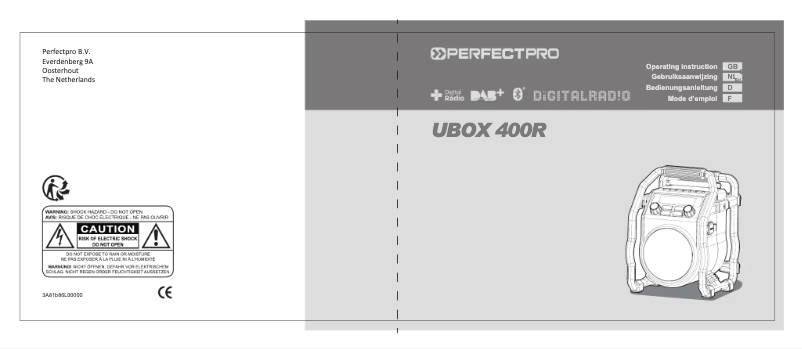Image de la première page du manuel de l'appareil UBOX 400R