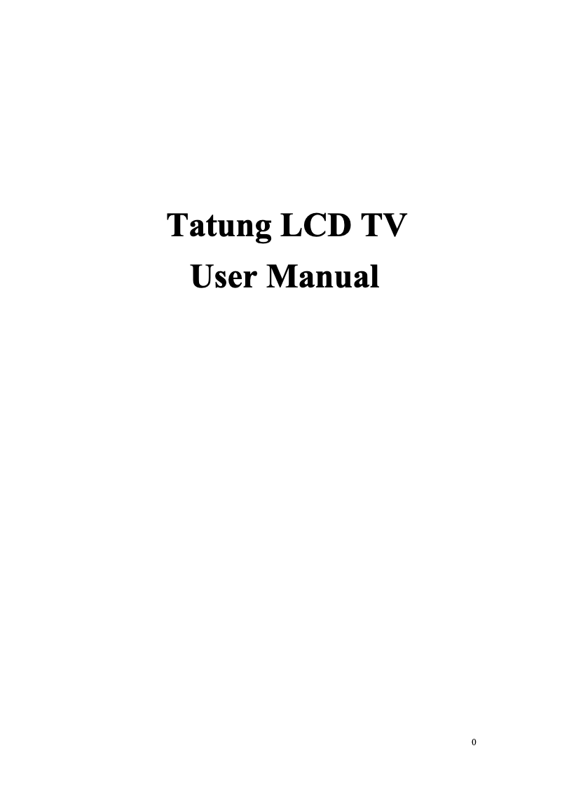 Page n°1 - Manuel utilisateur Tatung V 32 ECCB
