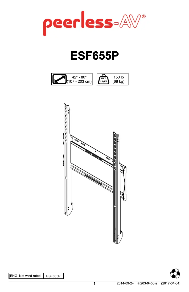 Page n°1 - Manuel utilisateur Peerless-AV ESF655P