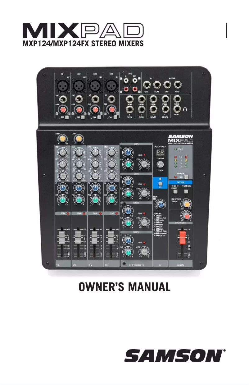 Page n°1 - Manuel utilisateur Samson MXP124