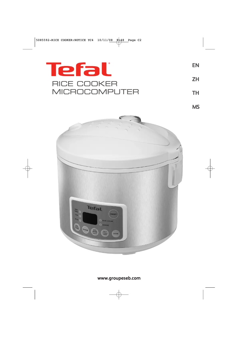 Page 1 de la notice Manuel utilisateur Tefal Micro Mecha Congee RK401170