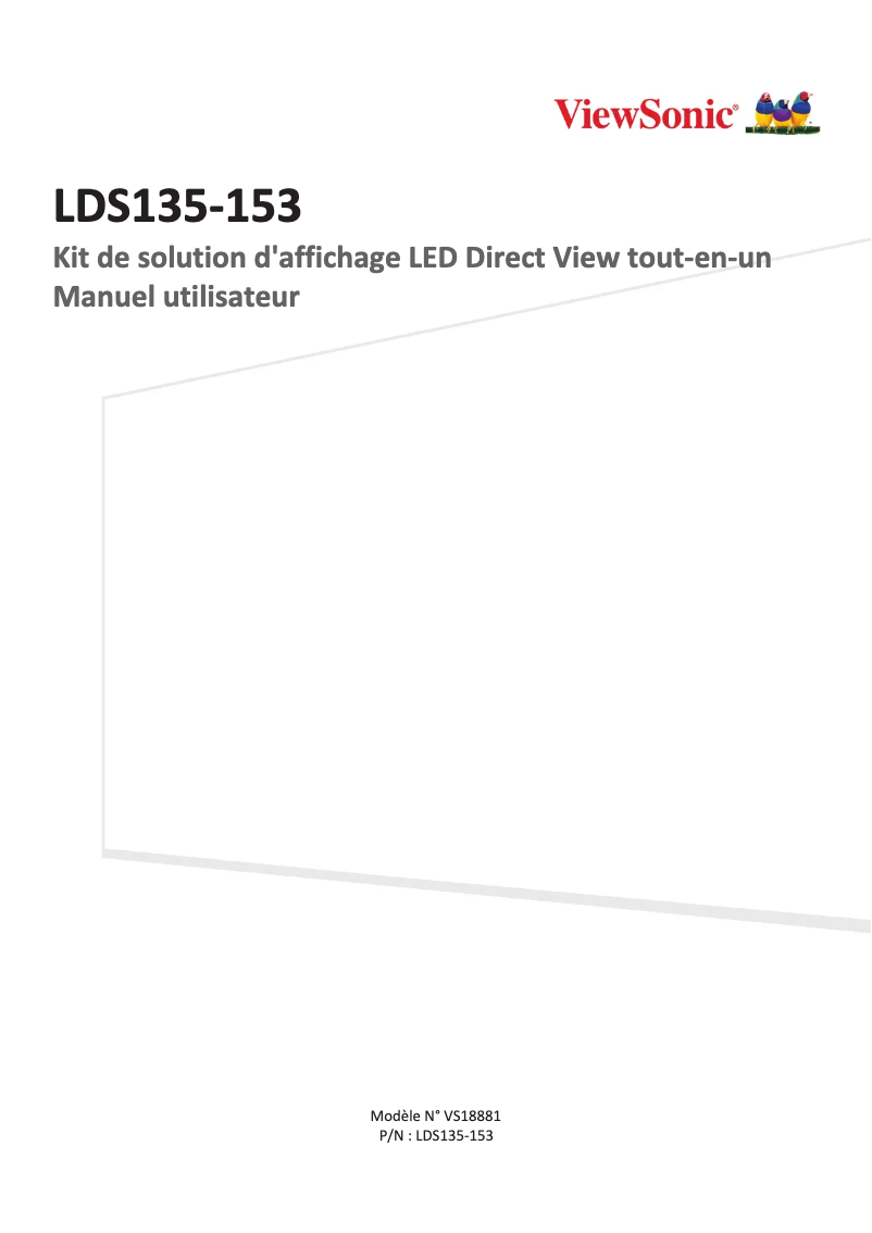 Page n°1 - Manuel utilisateur Viewsonic LDS135-153