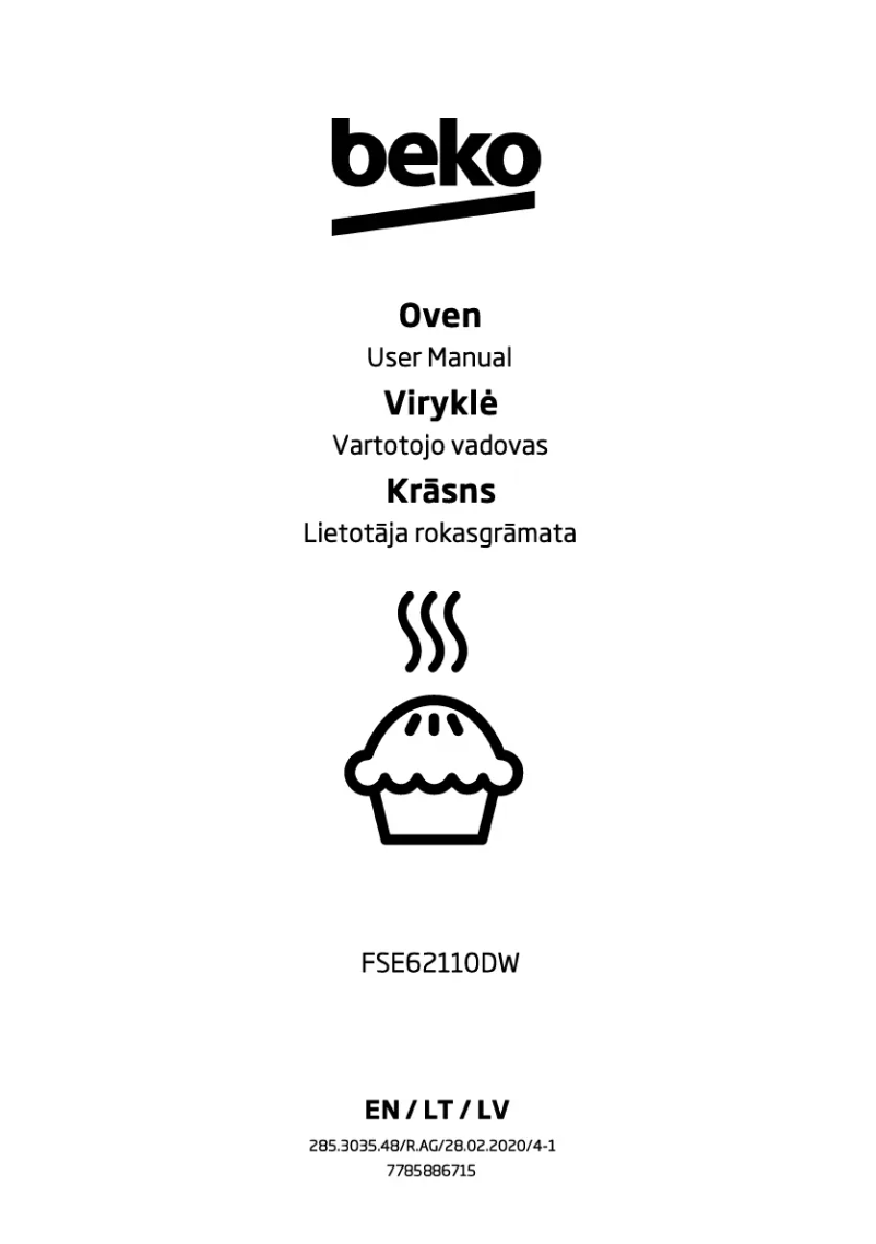 Page 1 de la notice Manuel utilisateur Beko FSE62110DW