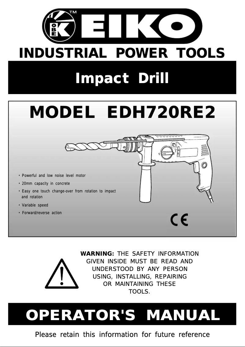 Page n°1 - Manuel utilisateur K-Eiko EDH720RE2