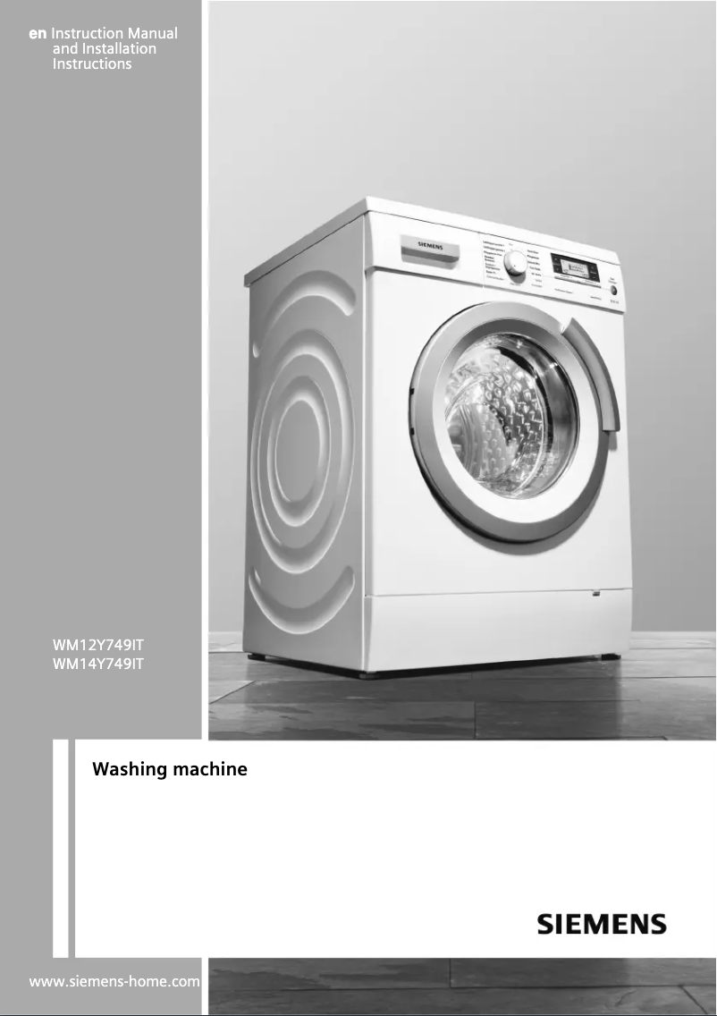 Page 1 de la notice Manuel utilisateur Siemens WM14Y749IT