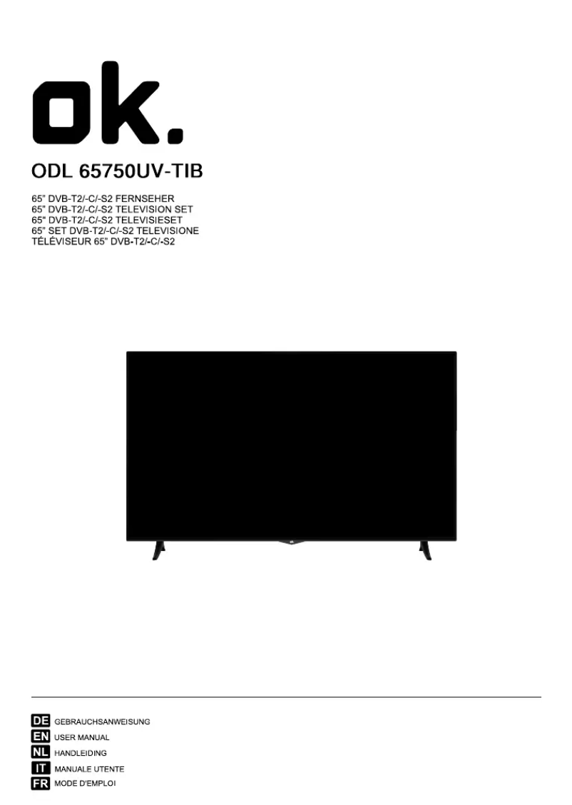 Image de la première page du manuel de l'appareil ODL 65750UV-TIB