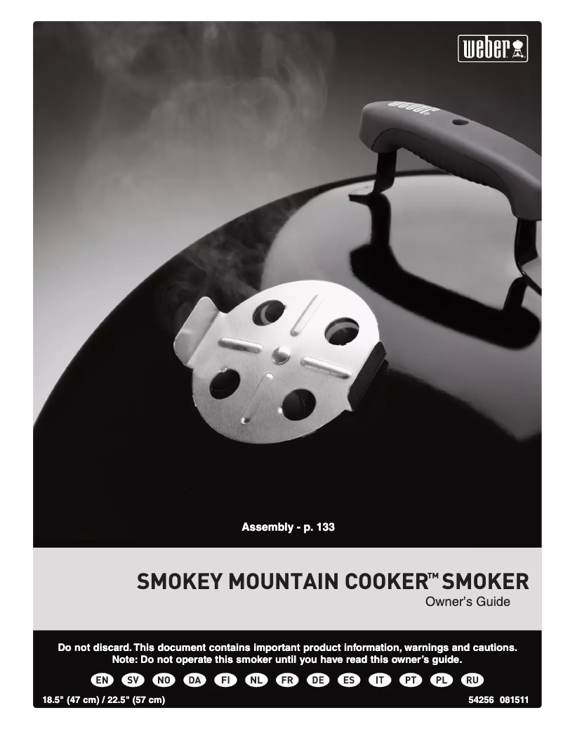 Page n°1 - Manuel utilisateur Weber Smoker
