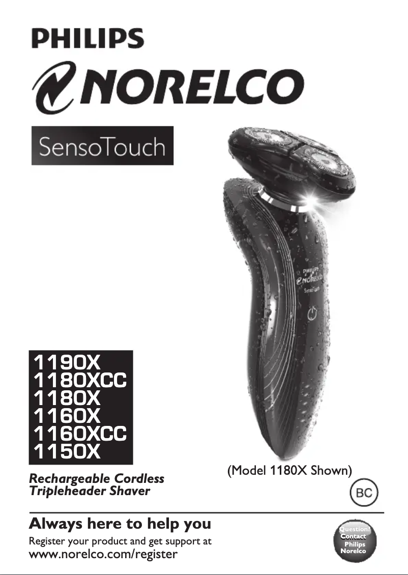 Page n°1 - Manuel utilisateur Philips Norelco SensoTouch 1150X