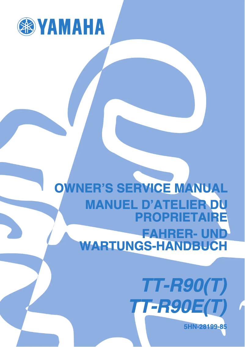 Page n°1 - Manuel utilisateur Yamaha TT-R90 (2004)