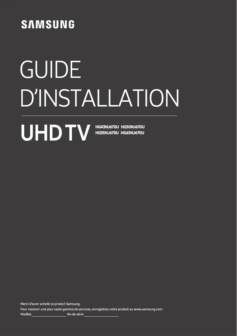 Page n°1 - Manuel utilisateur Samsung HG50NJ670UF