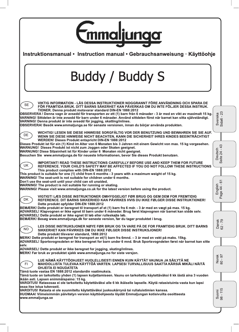 Image de la première page du manuel de l'appareil Buddy S