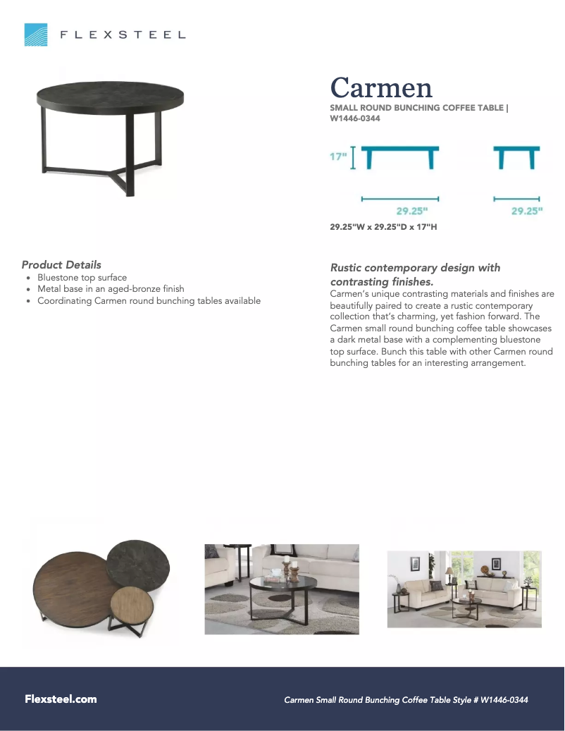 Page 1 de la notice Manuel utilisateur Flexsteel Carmen W1446-0344