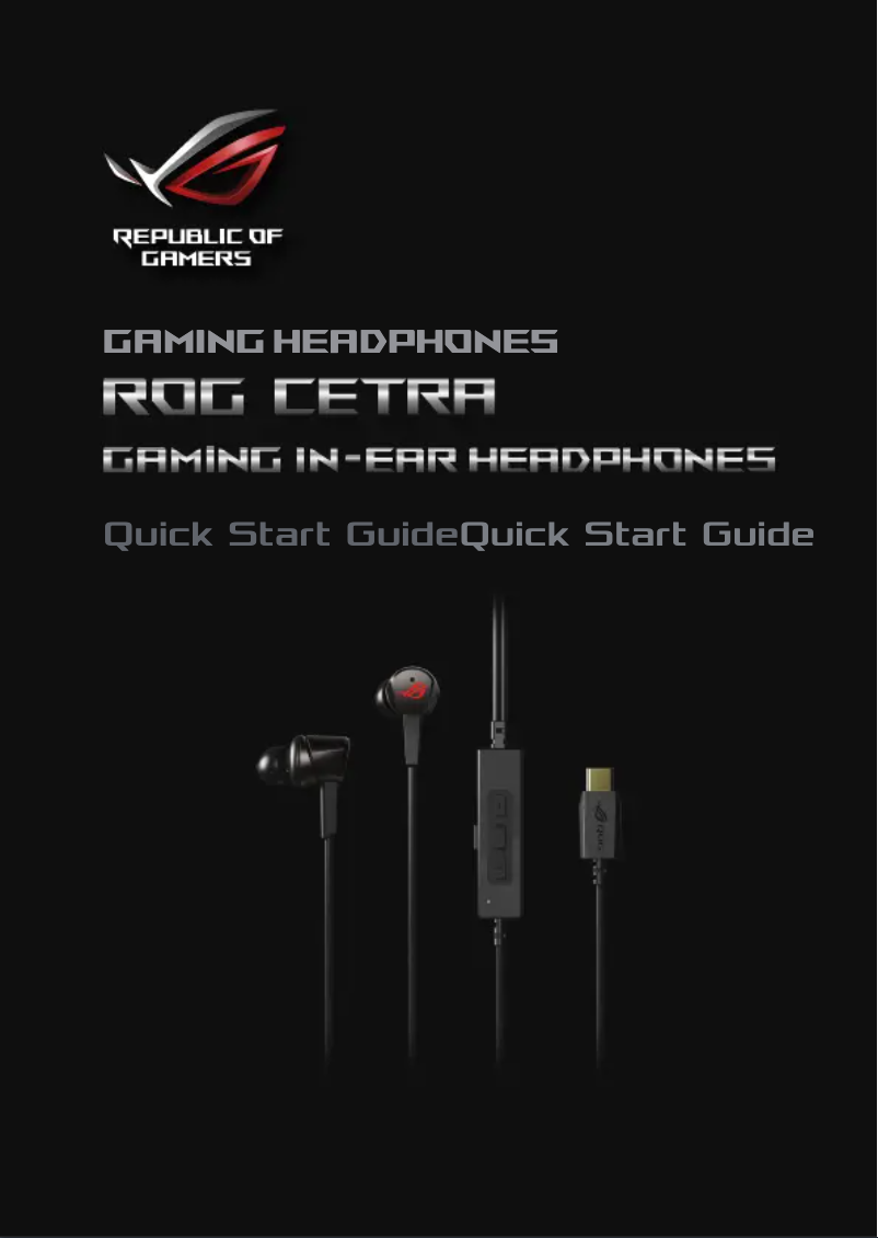 Page 1 de la notice Guide de démarrage rapide Asus ROG Cetra