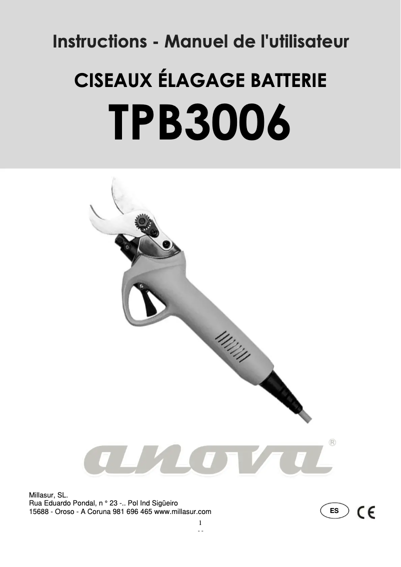 Imagen de la primera página del manual del dispositivo TPB3006