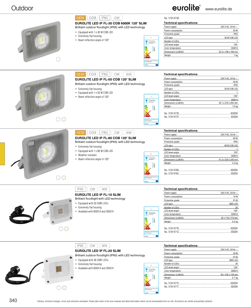 Page n°1 - Catalogue Eurolite LED IP FL-20