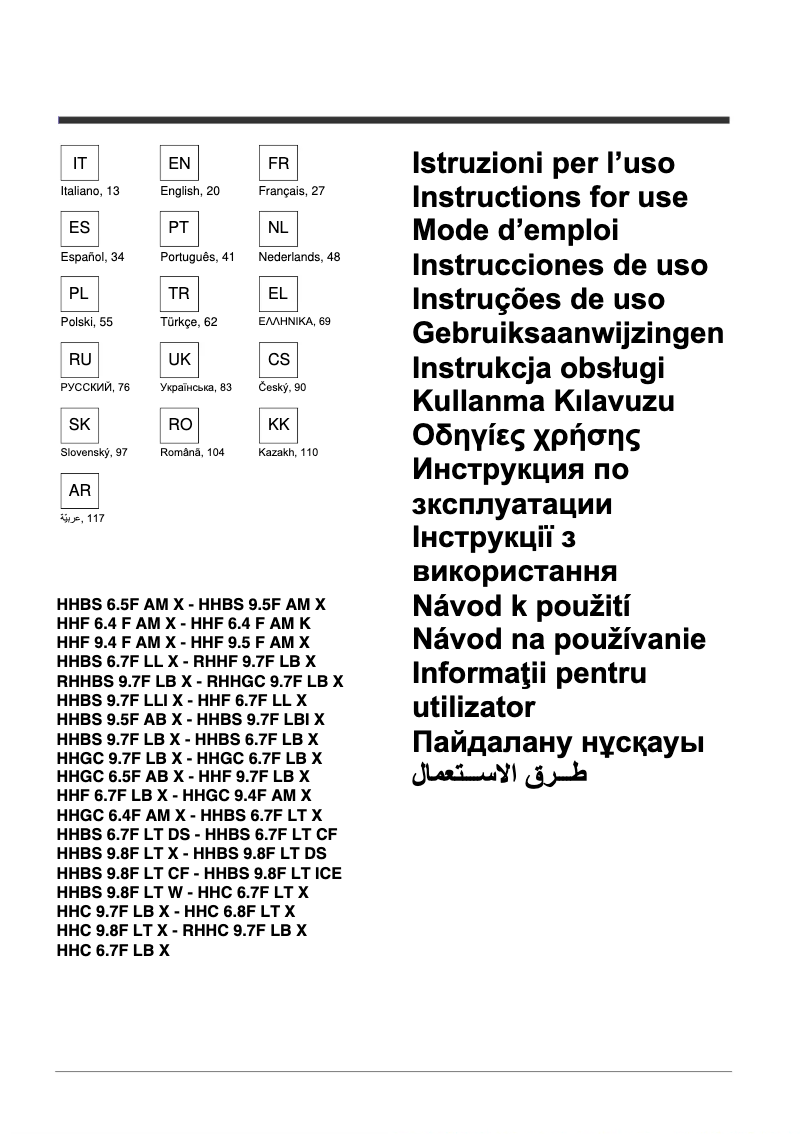Image de la première page du manuel de l'appareil HHC 6.7F LT X