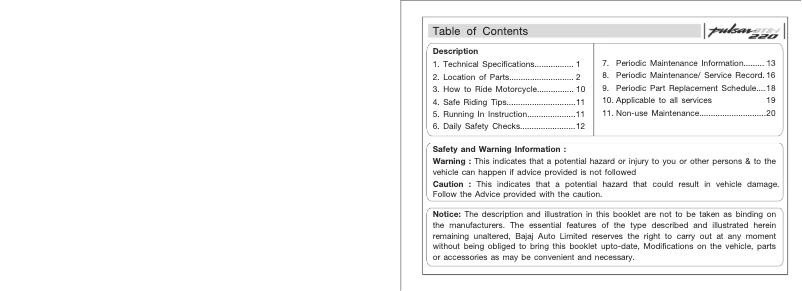 Image de la première page du manuel de l'appareil Pulsar 220 DTS-i