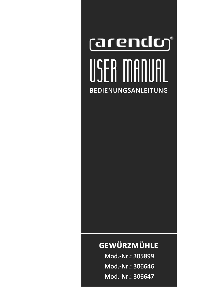 Page 1 de la notice Manuel utilisateur Arendo 306647