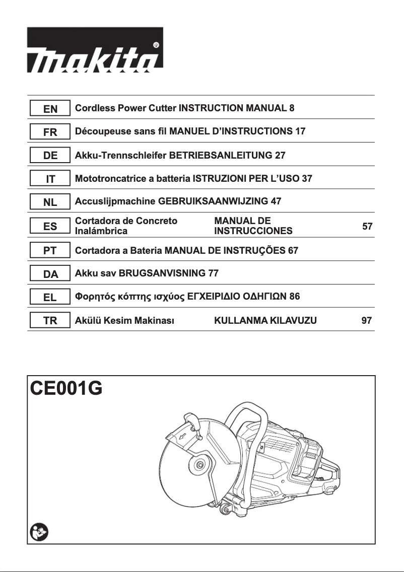 Page 1 de la notice Manuel utilisateur Makita CE001G
