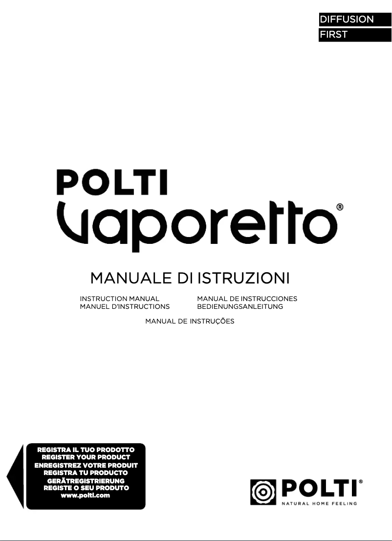 Page n°1 - Manuel utilisateur Polti Vaporetto Diffusion