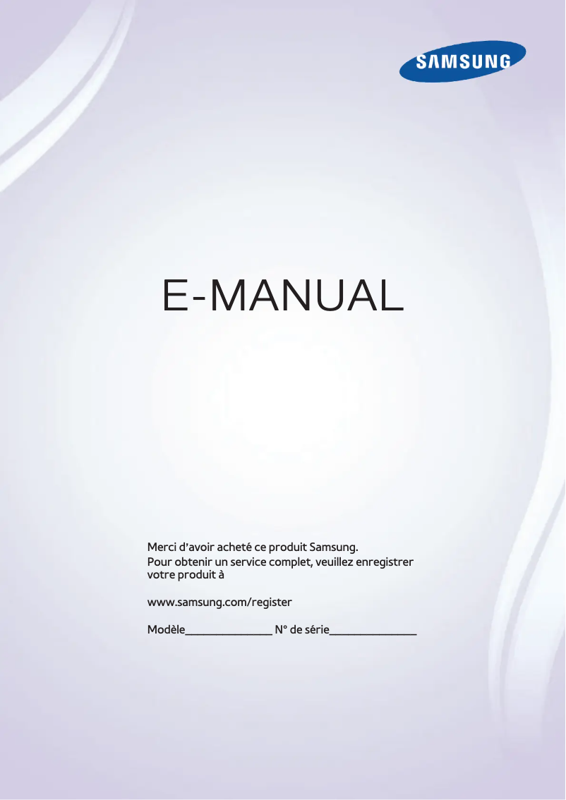 Page n°1 - Manuel utilisateur Samsung PN60F5500AF