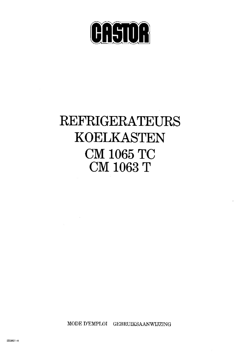 Page 1 de la notice Manuel utilisateur Castor CM 1065 TC